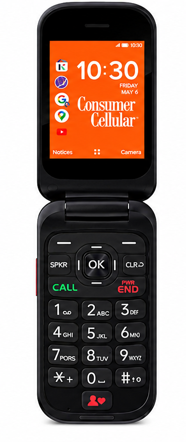 Consumer Cellular IRIS Easy Flip — Best Budget Pick Best Large Button Phones for Seniors